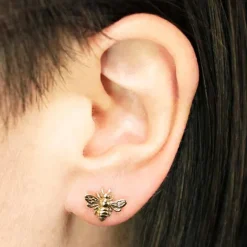 Zilveren studs met bronzen bij (groot)