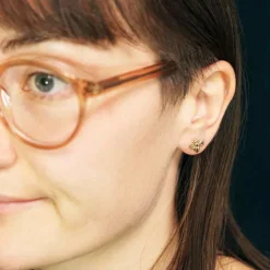 Zilveren studs met bronzen bij (groot)