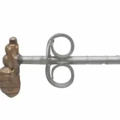 Zilveren studs met bronzen bij (klein)